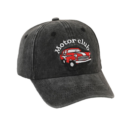Kids Boy's Motor Embroidery Solid Color Baseball Cap