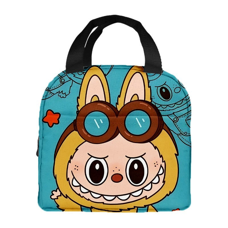Labubu Cartoon Lunch Bag Insulated Bento Box Tote for Kids