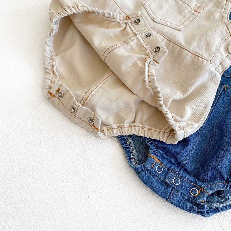 Baby Denim Overalls Romper Cotton Jumpsuit For Boys Girls Summer Fall