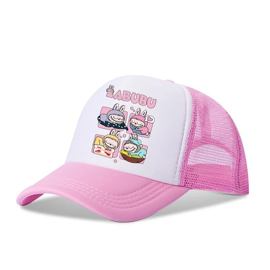Girls Labubu Printed Baseball Cap Trucker Hat with Mesh Back