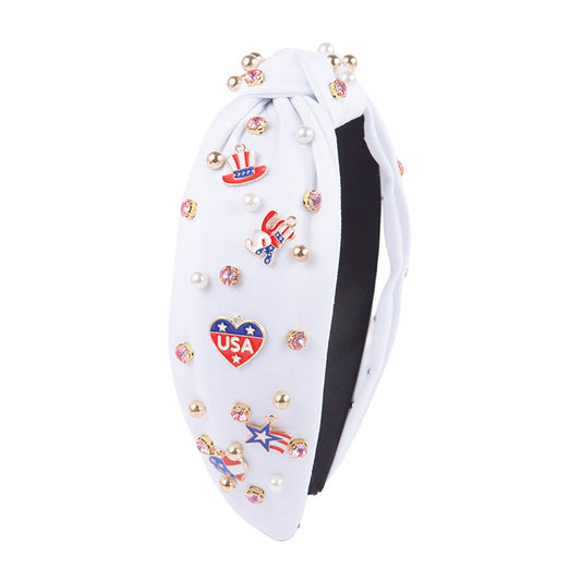 Patriotic Vibrant Knot Headband Flag Hair Accessory