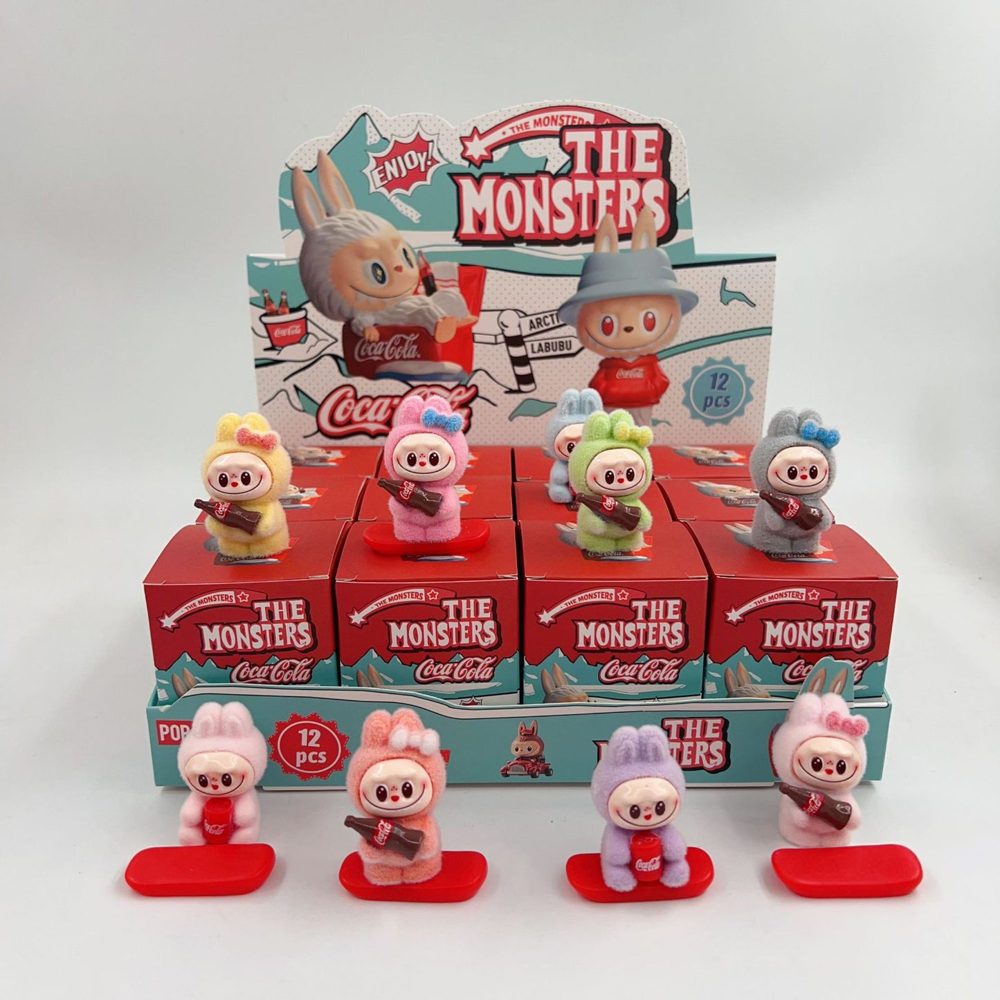 Labubu Flocked Vinyl Figure Halloween Collectible Toy Blind Box Surprise Trendy Desk Decor 12Pcs