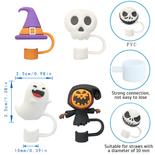 Halloween Straw Topper – Fits 10mm Large Tumbler Straws, Cute Reusable Dust Cap