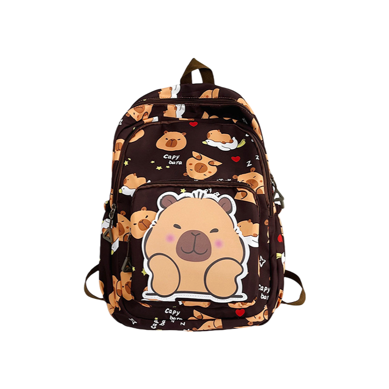 Capybara Print Trendy Print Large Backpack Back To School Bag 5 Colors