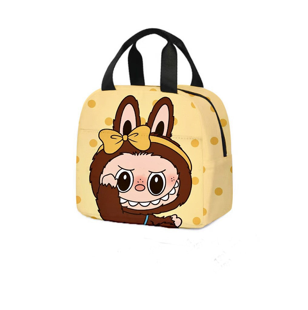 Labubu Cartoon Lunch Bag Insulated Bento Box Tote for Kids