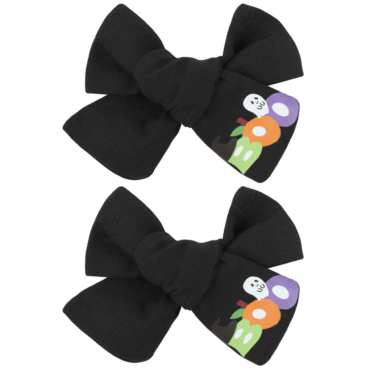 Girls Halloween Pumpkin Ghost Embroidery Orange Pink Headwear Bow