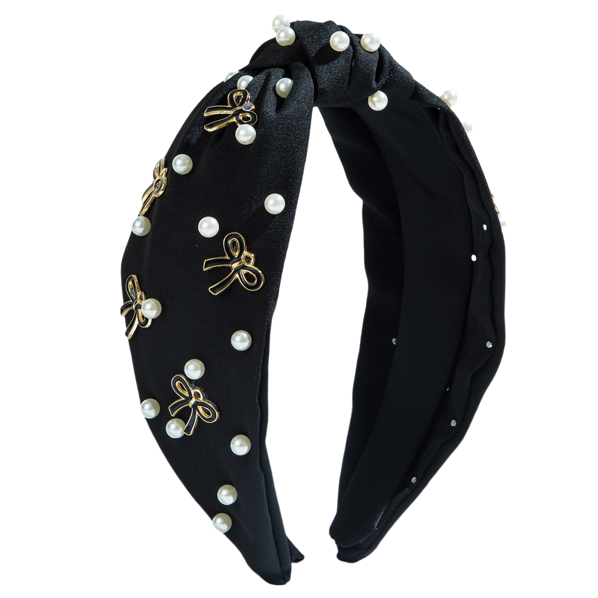 Girl Adult Knot Headband Wide Bow Hair Accessory Pearl Trim