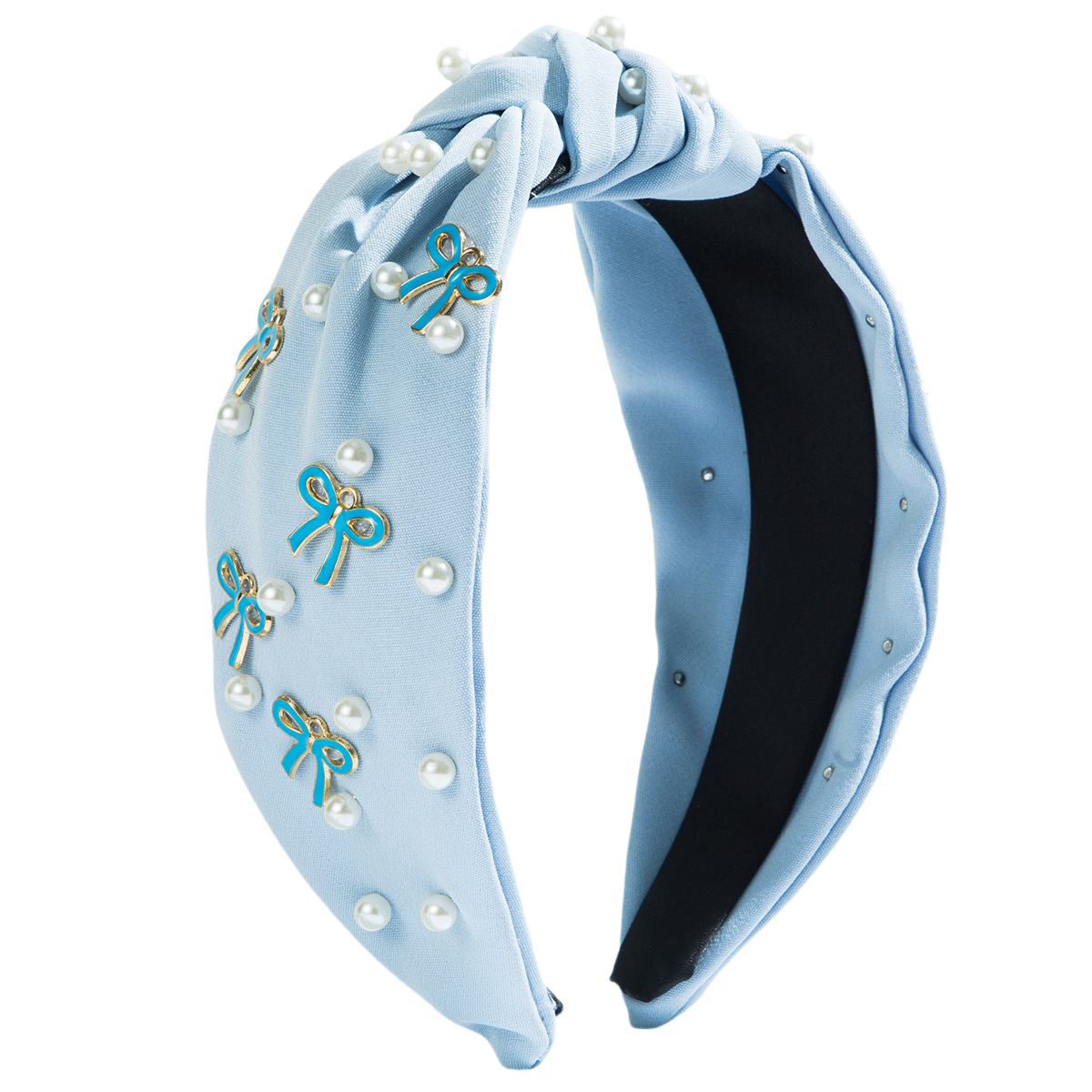 Girl Adult Knot Headband Wide Bow Hair Accessory Pearl Trim