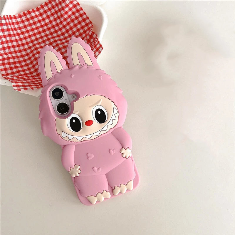 Labubu 3D Devil-Inspired Silicone Phone Cover Compatible with iPhone