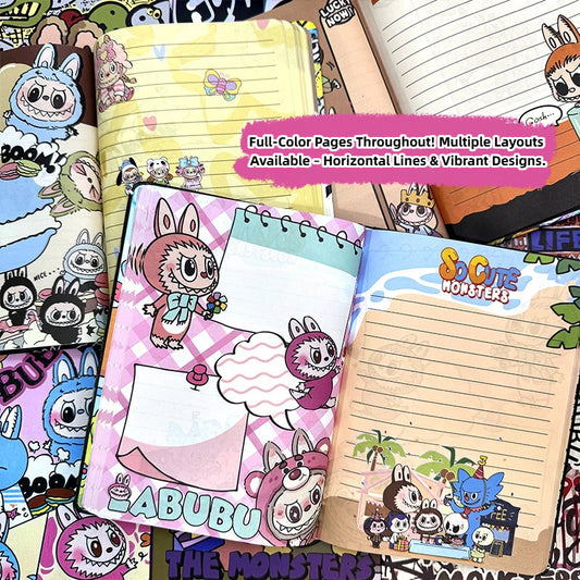 Graffiti Labubu A5 Hardcover Notebook – Cute Cartoon Journal, Office Planner & Diary