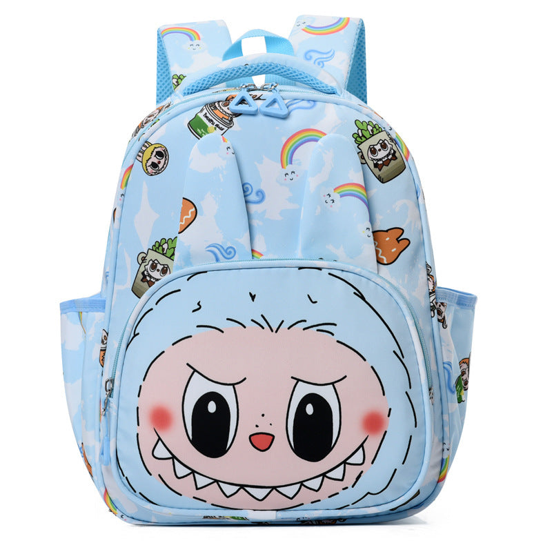 Labubu Print Large Zipper Backpack Back To School Bag Kindergarten Gift