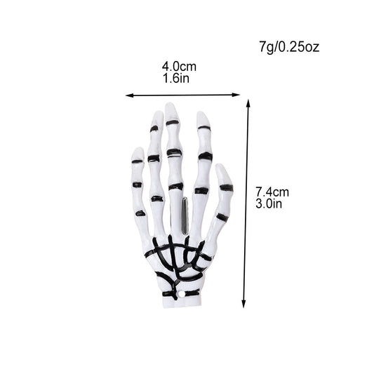 Halloween Skeleton Hand Hair Clip, Fun Spooky Party Side Hairpin Holiday Accessory