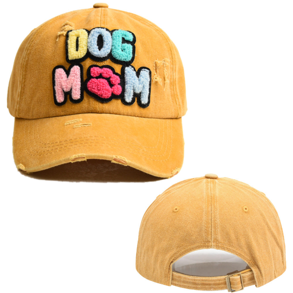 Ladies Embroidered DOG MAMA Chenille Patches Baseball Cap