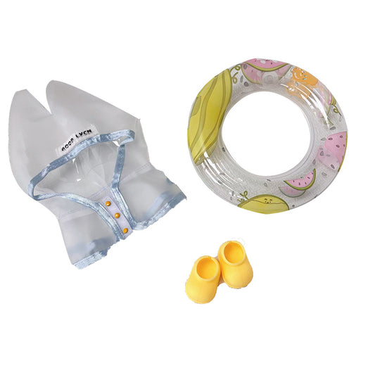 17cm Labubu Raincoat Swim Ring Skirt Changeable Costume