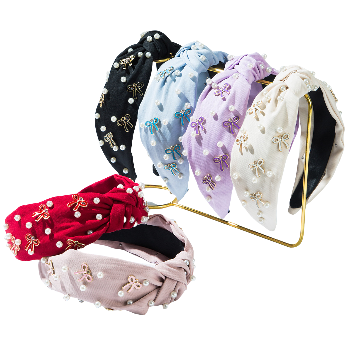 Girl Adult Knot Headband Wide Bow Hair Accessory Pearl Trim