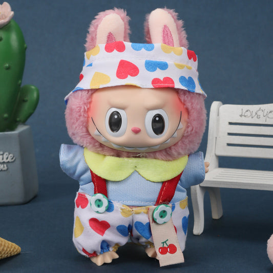 17cm Labubu Doll Clothes Outfit Dress Up Changeable Costume
