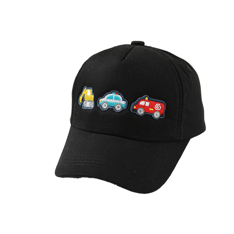 Kids Embroidered Baseball Cap Cars Fire Truck Digger Designs