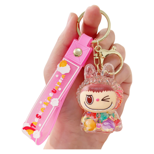 Lalabu Acrylic Liquid Glitter Silicone Keychain Purse Charm & Bag Accessory