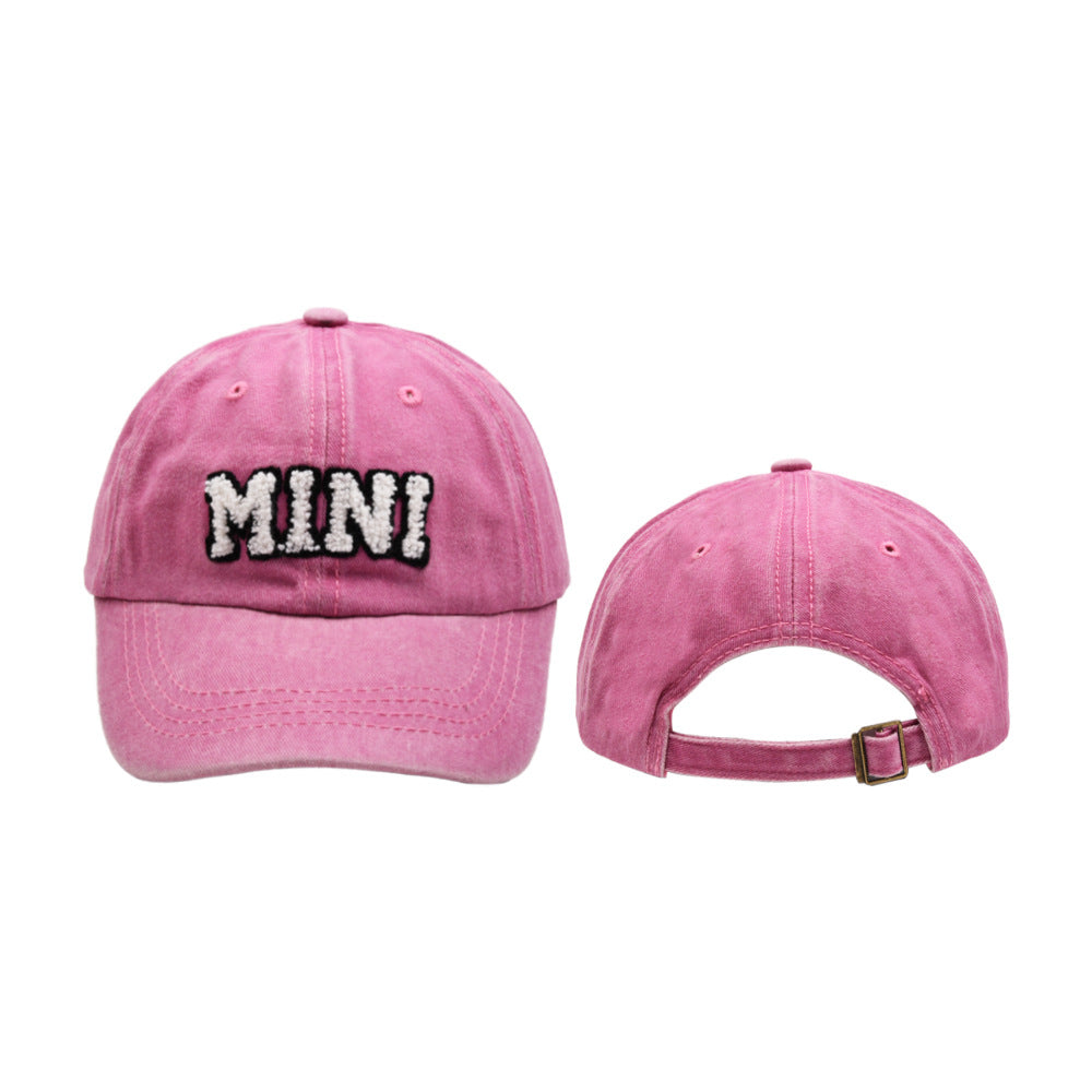 Towel Embroidery MAMA MINI Solid Color Parent Child Cap