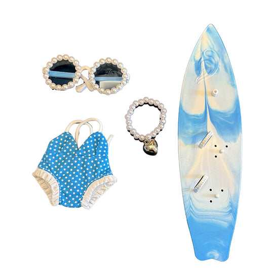 17cm Labubu Swimwear Surfboard Set Changeable Costumes