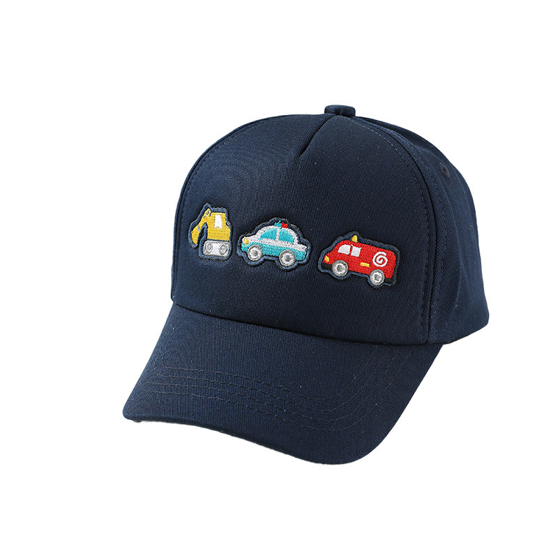 Kids Embroidered Baseball Cap Cars Fire Truck Digger Designs
