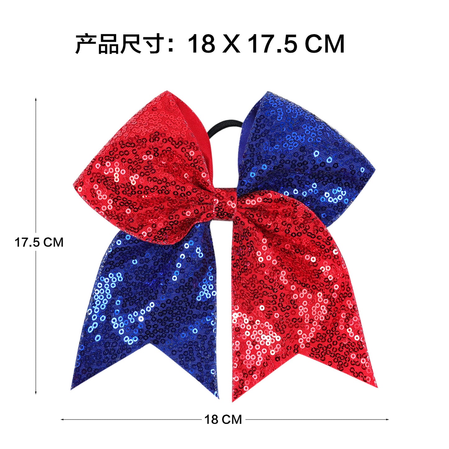 Kids Tuxedo Hair Ties Glitter Bow Sequins Shiny Hair Bands