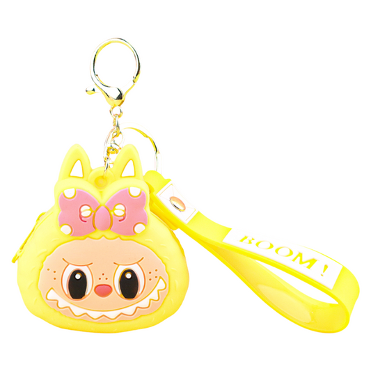 Labulu Bow Boom Coin Purse Keychain Silicone Wallet Charm 6 Colors
