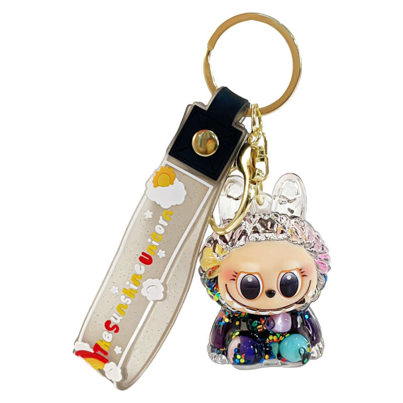 Lalabu Acrylic Liquid Glitter Silicone Keychain Gift Purse Charm & Bag Accessory