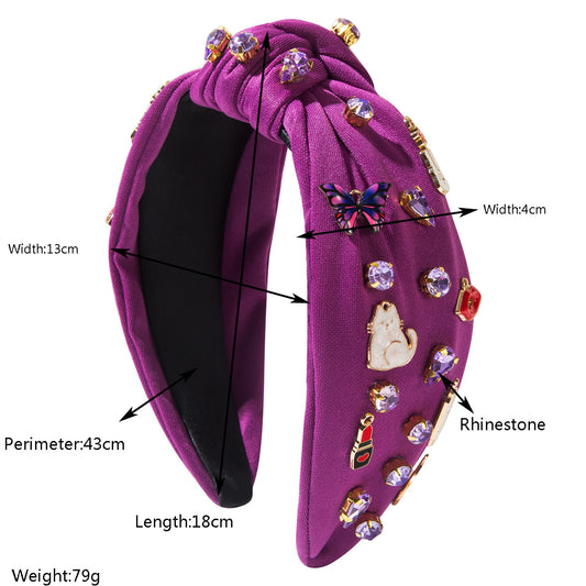 Rhinestone Guitar & Lipstick Headband - Music Festival Hair Accessory for Women