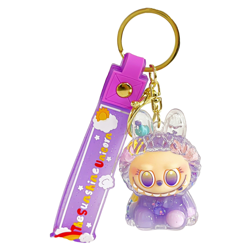 Lalabu Acrylic Liquid Glitter Silicone Keychain Gift Purse Charm & Bag Accessory