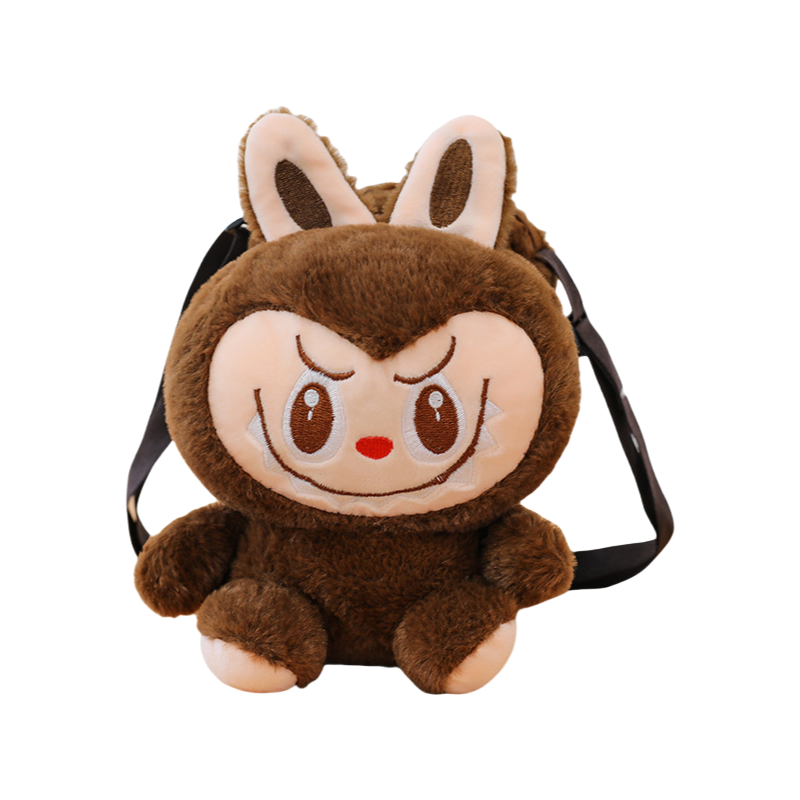 Kids Girls Labubu Soft Plush Crossbody Character Doll Bag