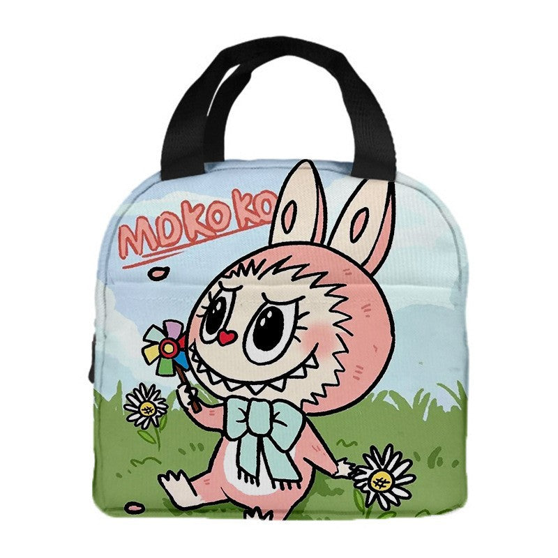 Labubu Cartoon Lunch Bag Insulated Bento Box Tote for Kids