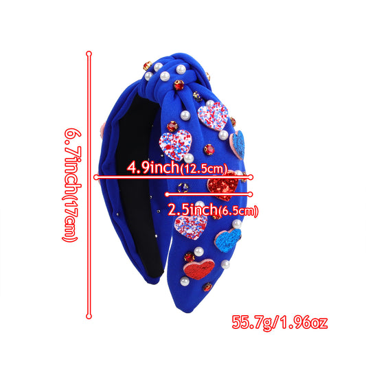 Patriotic Vibrant Knot Headband Flag Hair 6 Colors