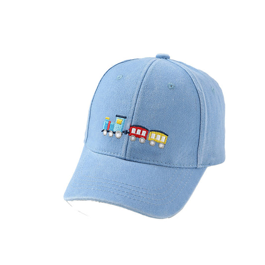Toddler Train Embroidery Baseball Cap Soft Cotton 6 Colors