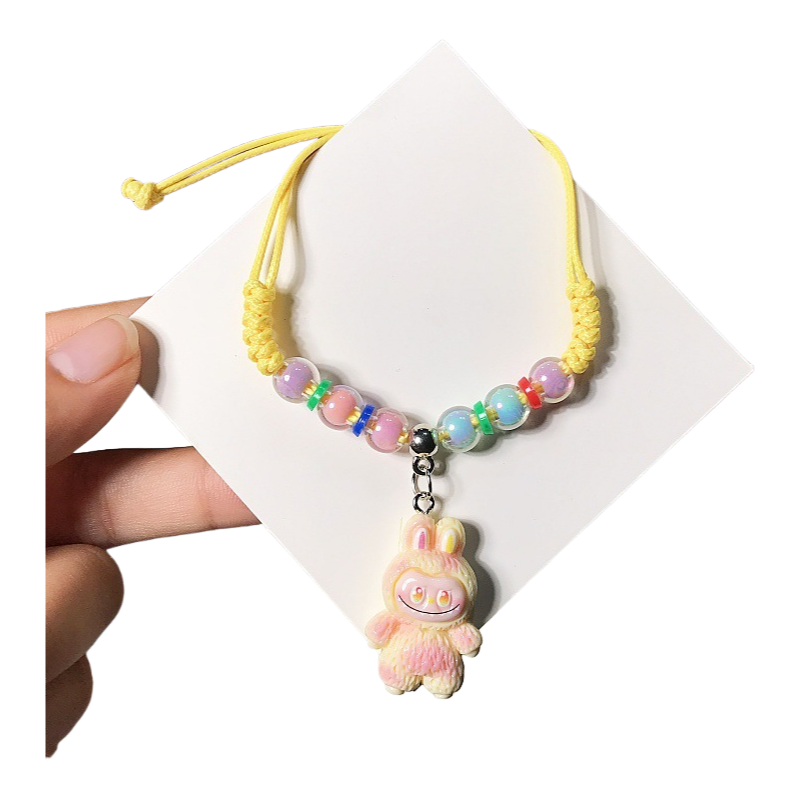 Labubu Bracelet – Cute Adjustable Handwoven Dopamine Style Kids Jewelry