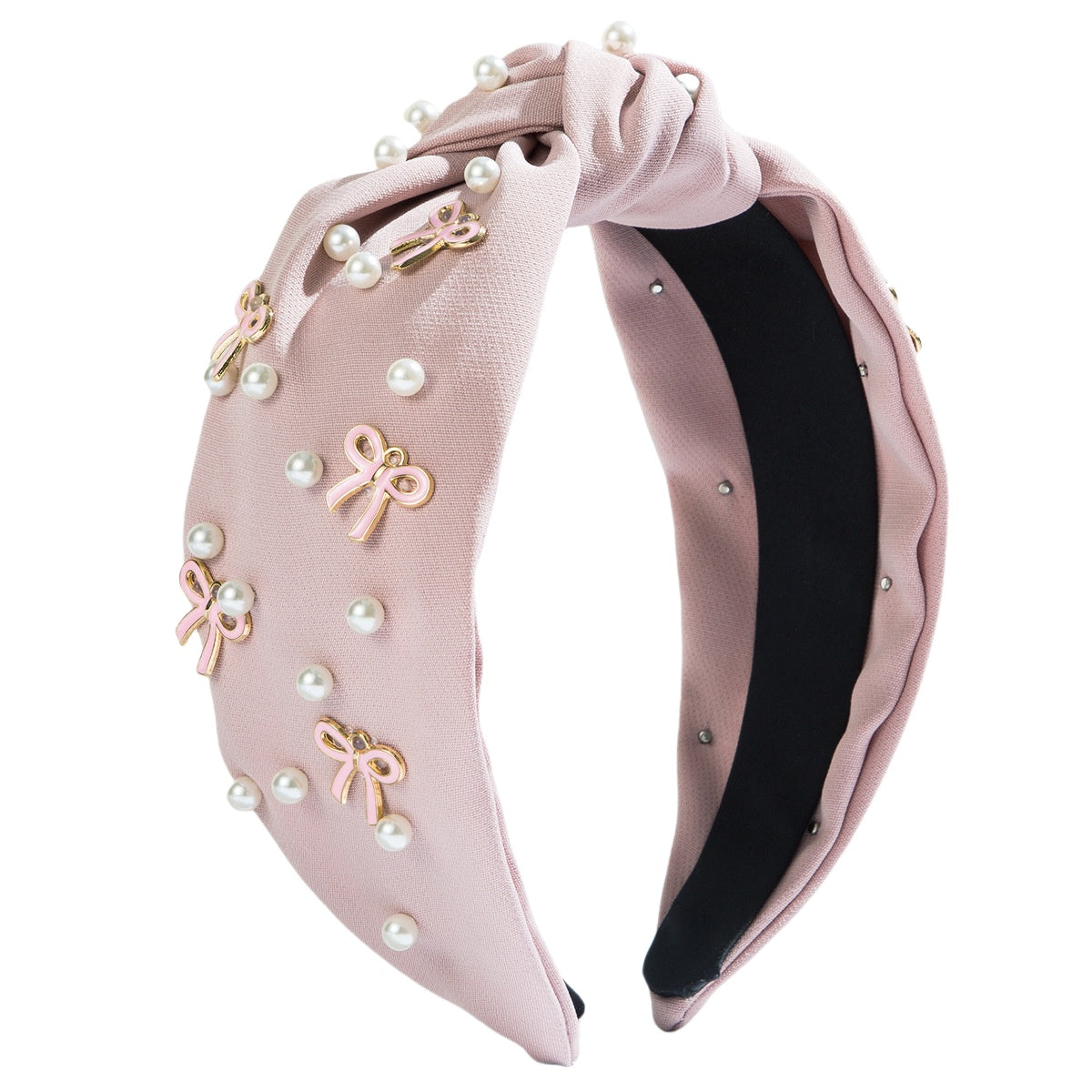 Girl Adult Knot Headband Wide Bow Hair Accessory Pearl Trim