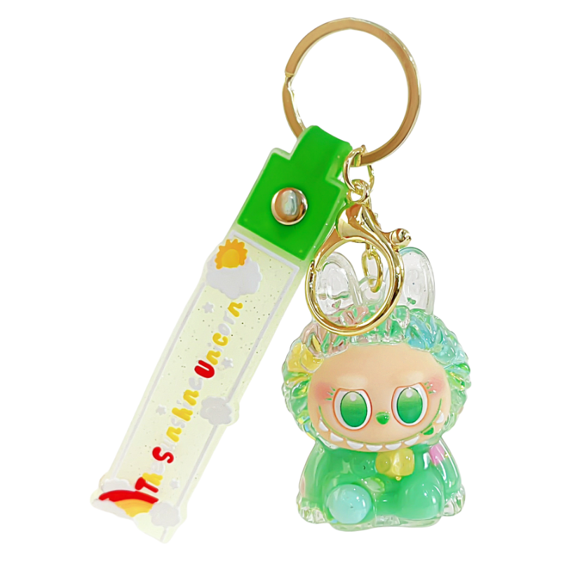 Lalabu Acrylic Liquid Glitter Silicone Keychain Gift Purse Charm & Bag Accessory