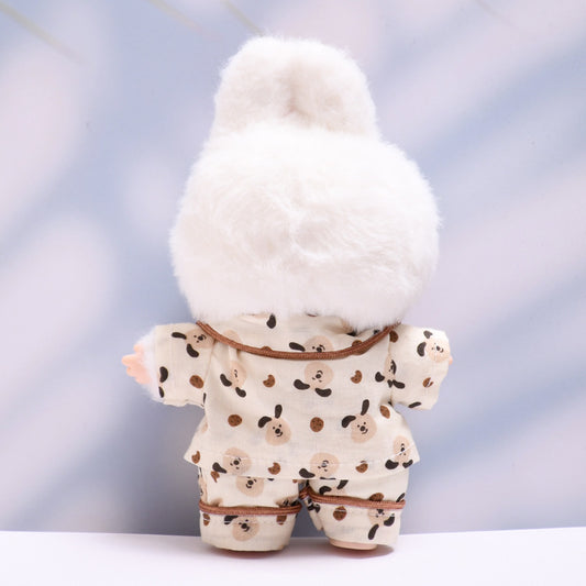 Labubu Pajamas Set Dog Print Changeable Costume Doll Dress Up