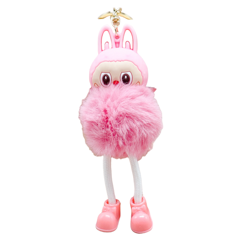 Labubu Plush Keychain Cartoon Hanging Doll for Backpack Car Keys Purse or Gift