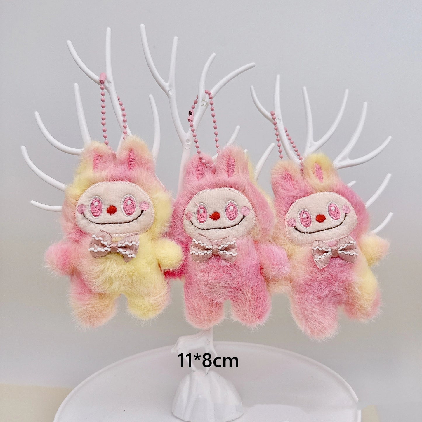 Cartoon Plush Gradient Mini Labubu Keychain, Cute Bag Pendant Accessory
