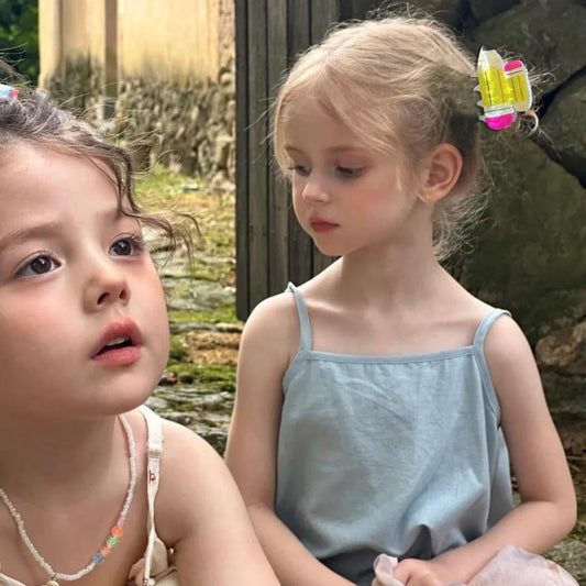 Cute Apple & School Bus Hair Claw Clips – Back-to-School Cartoon Hair Accessories