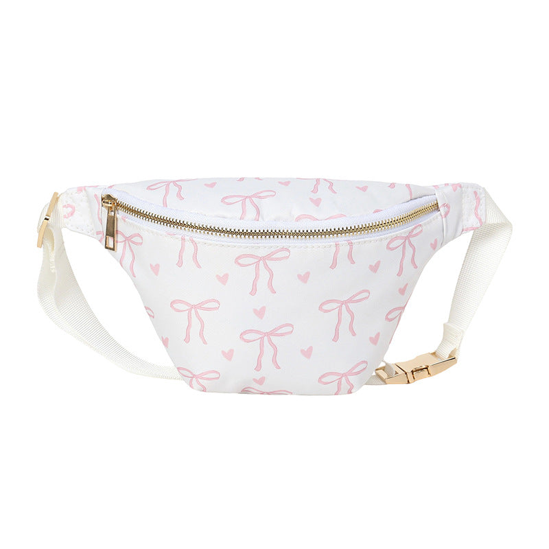 Large Nylon Kids Waist Pack with Cartoon Print Multi-Purpose Crossbody Bag