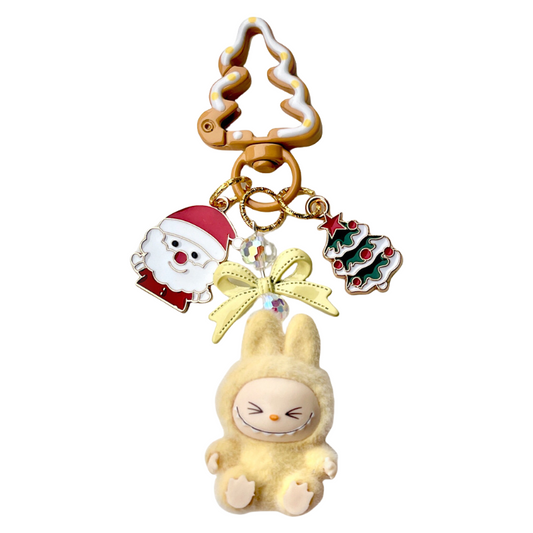 Christmas Labubu Keychain Toy in Car Cute Cartoon Keyring Accessory