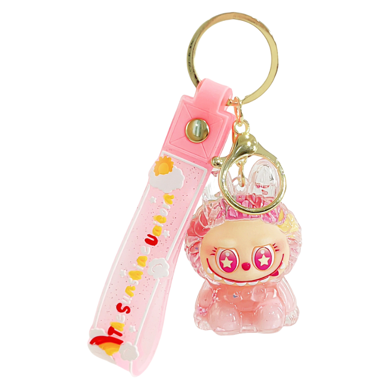 Lalabu Acrylic Liquid Glitter Silicone Keychain Gift Purse Charm & Bag Accessory