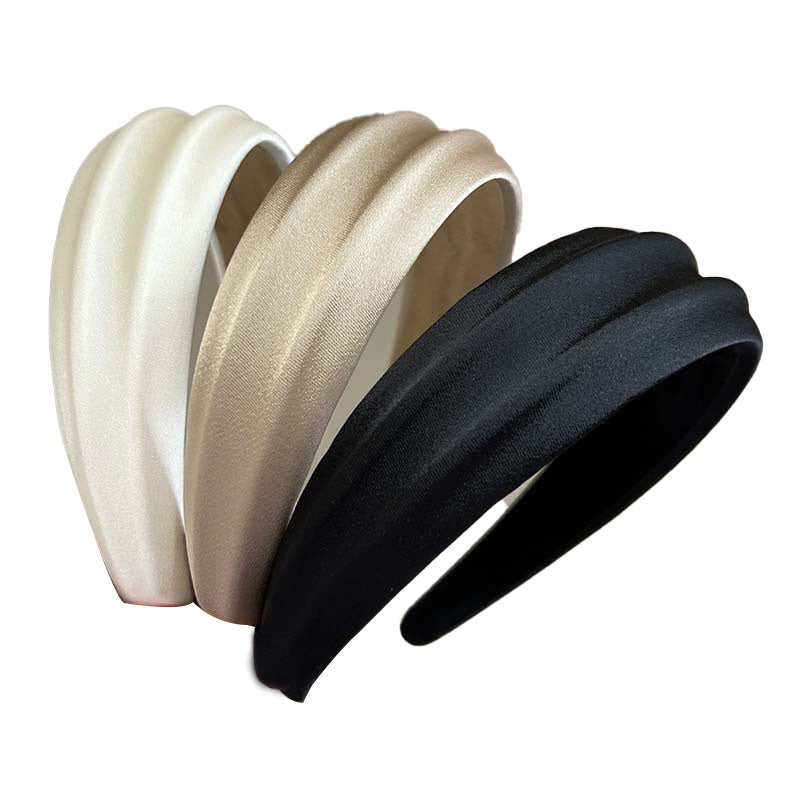 Women Girl's Satin Hairband Knit Headband Hair Accessory