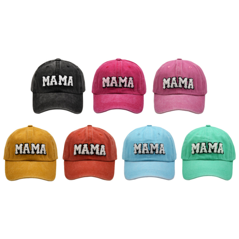 Towel Embroidery MAMA MINI Solid Color Parent Child Cap