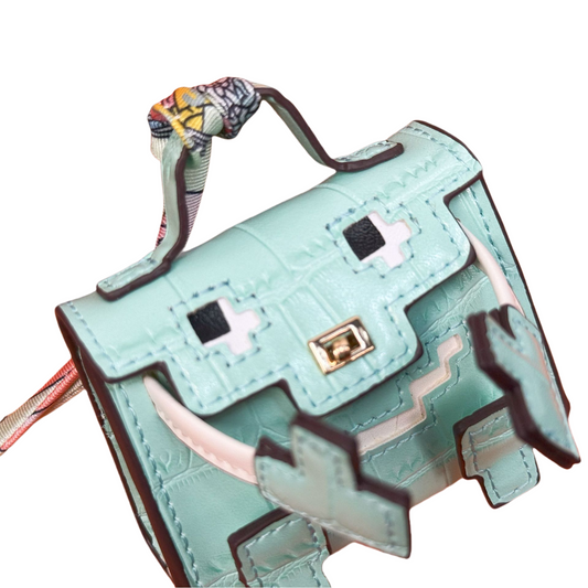 Mini Smiley Face Purse Mosaic Doll Earbuds Case Coin Pouch Funny Bag Charm