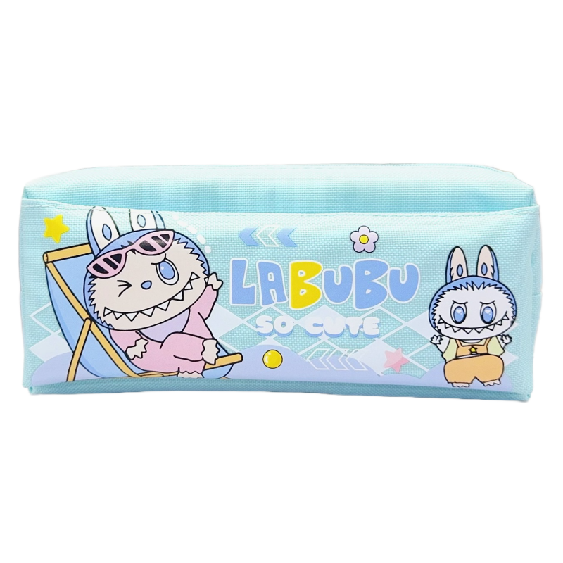 New Cartoon Labubu Pencil Case, Large Capacity Oxford Cloth Stationery Bag for Students