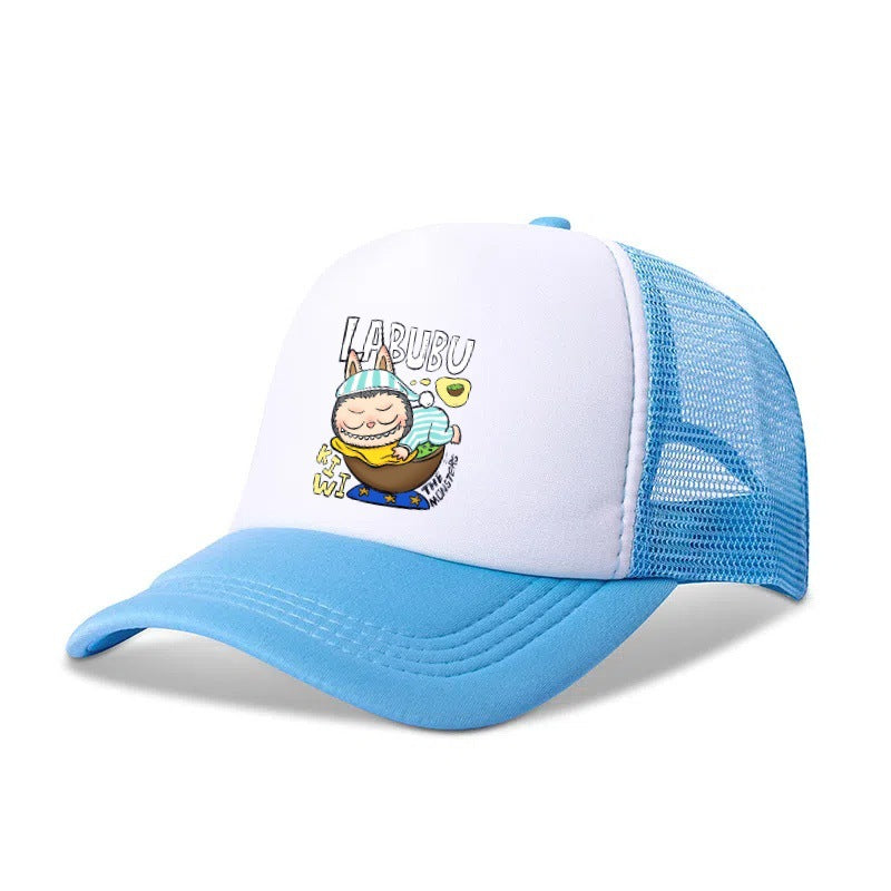 Boys Labubu Printed Baseball Cap Trucker Hat with Mesh Back