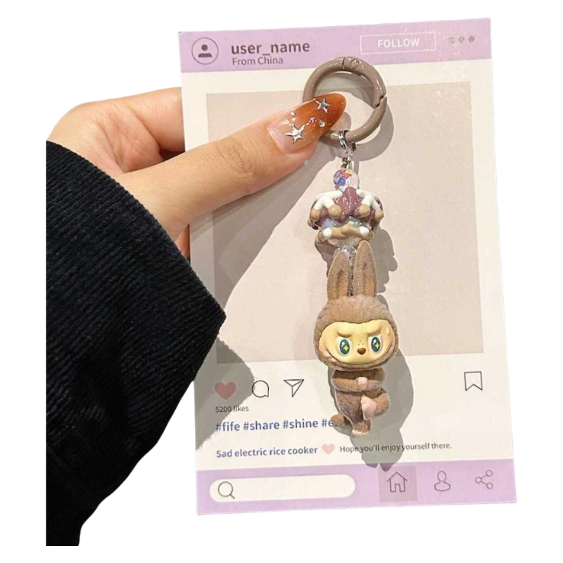 Labubu Lazy Yoga Series Plush Phone Strap – Trendy Bag & Phone Charm